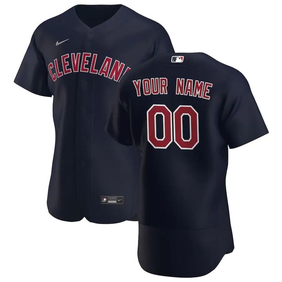 Cheap Mens Cleveland Indians Nike Navy Alternate Authentic Custom MLB Jerseys